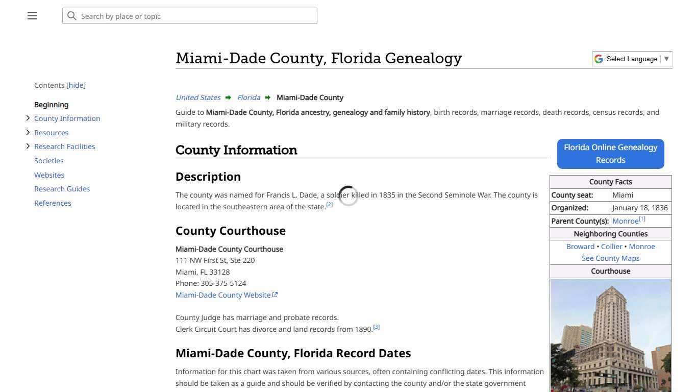 Miami-Dade County, Florida Genealogy • FamilySearch